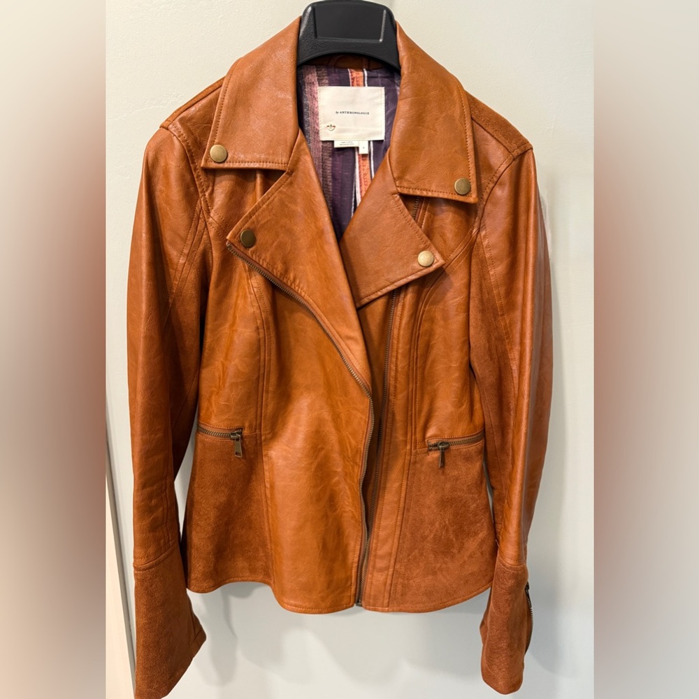 Anthropologie Tan Faux Leather Jacket